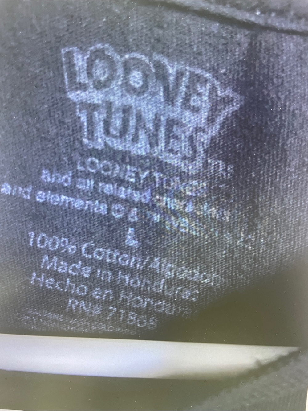 Warner Bros. Looney Tunes Black Tee with Yellow Logo - Picture 3 of 6